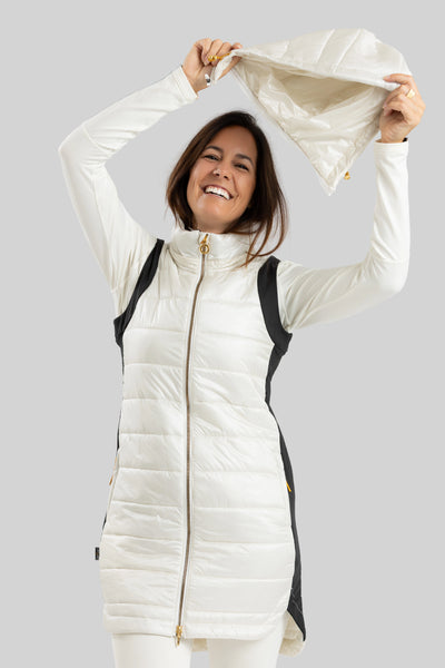 GLORIA Long vest with zip off hood OH25115