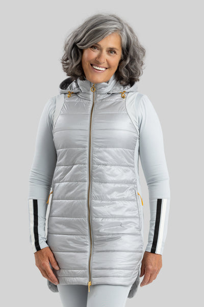 GLORIA Long vest with zip off hood OH25115